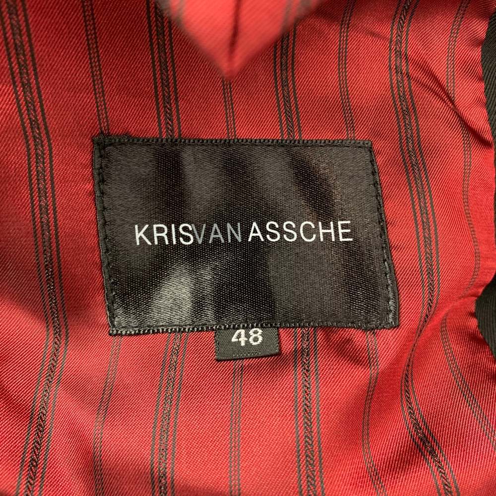 KRIS VAN ASSCHE Black Wool Peak Lapel Sport Coat - Picture 5 of 7